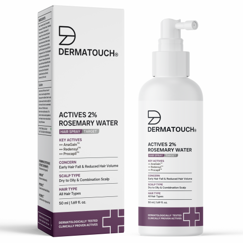 Dermatouch: DERMATOUCH Rosemary Water Spray For Hair Growth | Advance 2% Actives Rosemary, Redensyl, Anagain + Procapil Hair Spray Mist for Hair Fall Control, Stimulates Hair Growth, Adds Shine , Strengthens Hair | 50ml