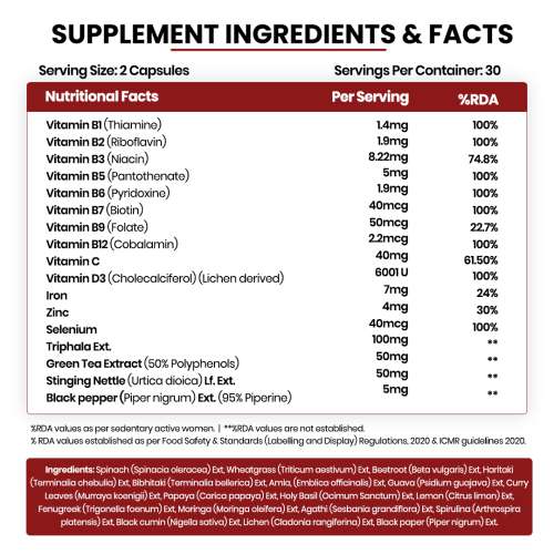 Vlado's Himalayan Organics: Plant based Hair Vitamin (With Biotin and DHT Blocker) - 60 Veg Capsules