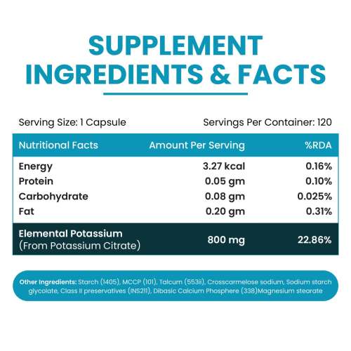 Vlado's Himalayan Organics: Potassium Citrate 800mg | Supports Nerve & Muscle Health | 120 Veg Tablets