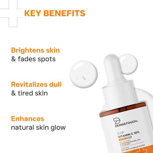 Dermatouch: Dermatouch Vitamin C 10% Serum With Cycloretin  Brightening, Firming & Anti-Aging Face Serum For Men & Women | For A Radiant, Firmed & Even-Toned Skin 20ml