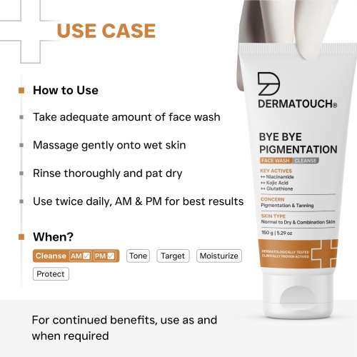 Dermatouch: Bye Bye Pigmentation Face Wash - 150gm