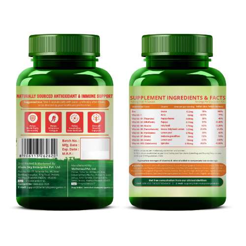Vlado's Himalayan Organics: Plant Based Zinc with Vitamin C | Builds Immunity & Anti Inflammation || 120 Veg Capsules