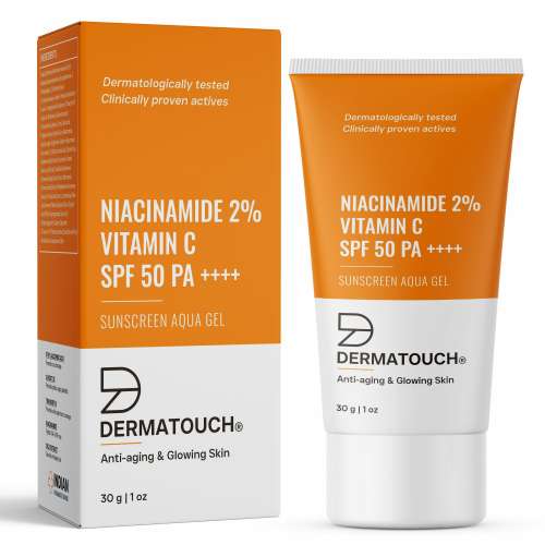 Dermatouch: Dermatouch Niacinamide 2% Vitamin C Sunscreen For Glowing Skin | Spf 50+ Pa ++++ | Quick Absorbing | Zero White Cast | 30gm