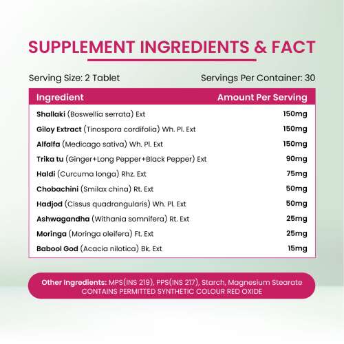 Vlado's Himalayan Organics: Plant Based Joint Support With Boswellia Serrata | Amla, Alfalfa, Turmeric, Moringa + 10 Ayurvedic Herbs | Strong Bones & Relives Joint Pain | Better Flexibility For Men & Women - 60 Veg Tablets