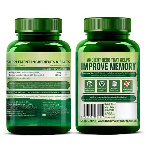 Vlado's Himalayan Organics: Ginkgo Biloba 500mg - 60 Capsules