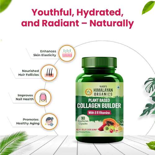Vlado's Himalayan Organics: Vlado's Himalayan Organics Plant Based Collagen Builder for Hair and Skin with Biotin and Vitamin C - 90 Veg Capsules