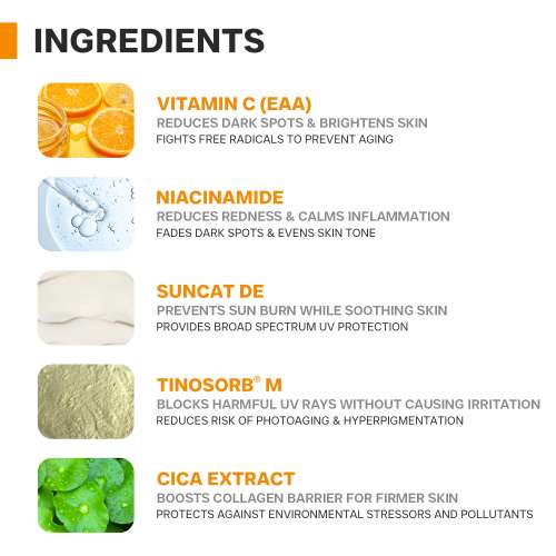 Dermatouch: Dermatouch Niacinamide 2% Vitamin C Sunscreen For Glowing Skin | Spf 50+ Pa ++++ | Quick Absorbing | Zero White Cast | 30gm