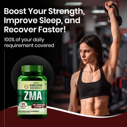Vlado's Himalayan Organics: ZMA (Zinc, Magnesium Aspartate) Sports Recovery Supplement - 120 Veg Tablets