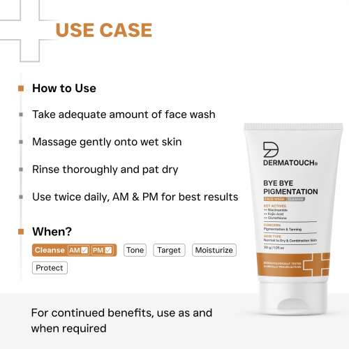 Dermatouch: Dermatouch Bye Bye Pigmentation Face Wash - 30gm  Pack Of 2