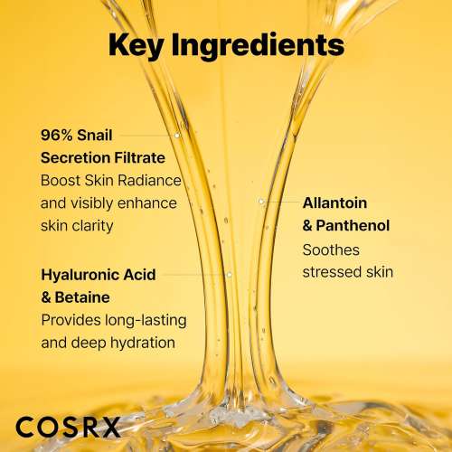 COSRX: Advanced Snail 96 Mucin Power Essence | Deep Hydration | Glass Skin | Snail Mucin | Barrier Repair | 100ml