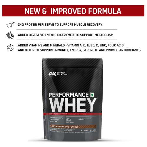 Optimum Nutrition: Performance Whey Protein Powder 1kg - Chocolate Milkshake