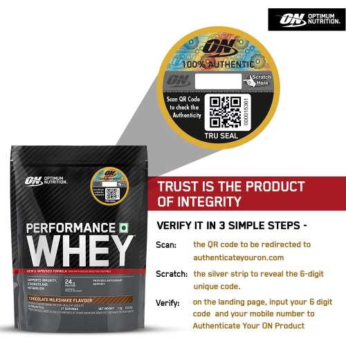 Optimum Nutrition: Performance Whey Protein Powder 1kg - Chocolate Milkshake