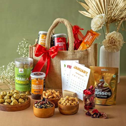 Omay Foods: Omay Foods The Good Vibes New Years Jute Bag   900gm