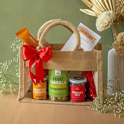 Omay Foods: Omay Foods The Good Vibes New Years Jute Bag   900gm