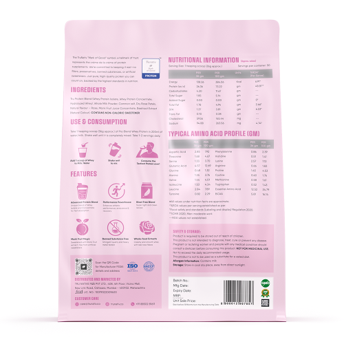 TruNativ: Trunativ Pro Blend Whey Protein | Rose Milk | 26g Protein & 6g BCAA per Serving | Grass-Fed Isolate & Concentrate| Lab Tested for Purity & Accuracy | No Added Sugar | Supports Muscle Recovery & Strength | 1.8 kg (4 lbs), Vegetarian
