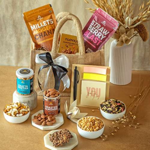 Omay Foods: Omay Foods Gourmet Treasures New Years Jute Bag  900gm