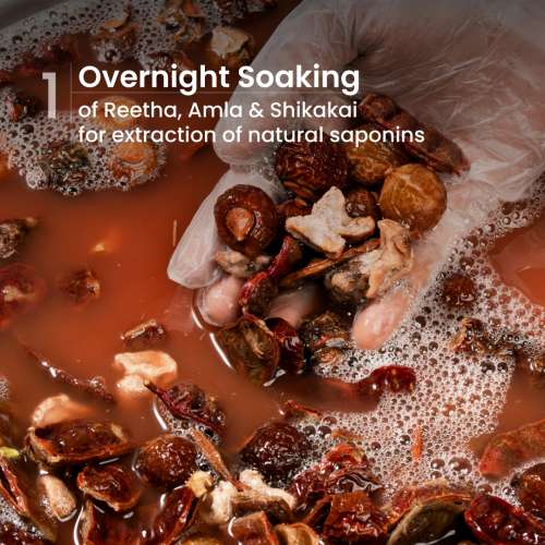 Nat Habit: Curry Cider Navdha Shampoo for Breakage Control & Shiny Hair| Apple Cider Vinegar & Fermented Soy| Amla Reetha Shikakai Herbal Shampoo for Women & Men, 250ml