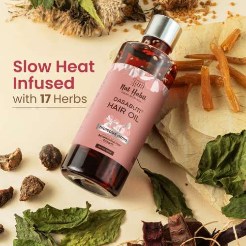 Nat Habit: Hibiscus Amla Hair Oil For Women & Men, Helps In Hair Growth & Thickness, 100ml