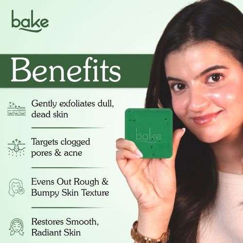 Bake Cosmetics: 10% AHA + 1% BHA Scrub Treatment Soap with Lactic Acid For Clogged Pores, Exfoliation, Strawberry Skin & Bright Underarms-Pack of 3(100g x 3)