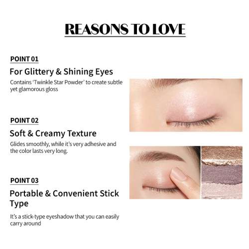 Etude: Bling Bling Eye Stick #01 White Shooting Star   5gm