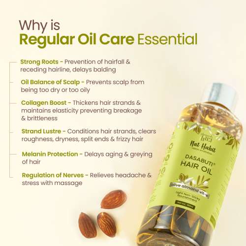 Nat Habit: Olive Almond Summer Light Hair Oil With Vitamin E For Men & Women, 100ml