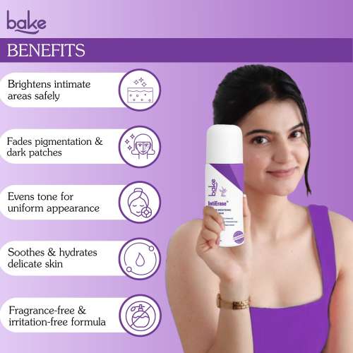 Bake Cosmetics: IntiErase Intimate Brightening Roll-On Serum with 5% Azelaic Acid & 5% Niacinamide Reduces Pigmentation, Lightens Dark Spots for Dark Underarms, Inner Thighs, Bikini Area  50ml