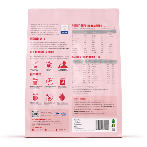 TruNativ: Trunativ Pro Blend Whey Protein | Strawberry | 26g Protein & 6g BCAA per Serving | Grass-Fed Isolate & Concentrate| Lab Tested for Purity & Accuracy | No Added Sugar | Supports Muscle Recovery & Strength | 1.8 kg (4 lbs), Vegetarian