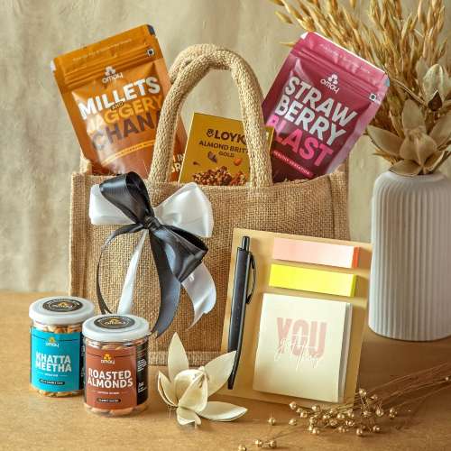 Omay Foods: Omay Foods Gourmet Treasures New Years Jute Bag  900gm