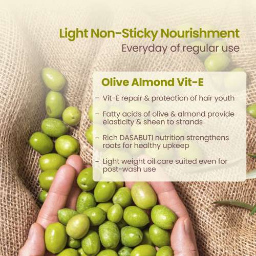 Nat Habit: Olive Almond Summer Light Hair Oil With Vitamin E For Men & Women, 100ml