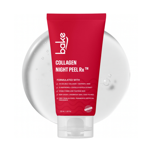 Bake Cosmetics: BAKE Collagen Night Peel Rx  2% Soluble Collagen Mask for Firming, Tightening, Elasticity & Hydration  100ml