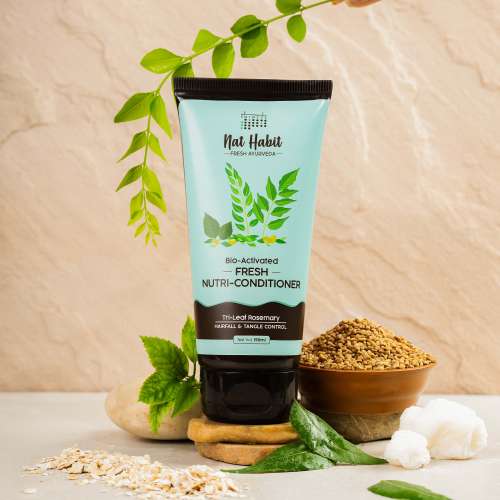 Nat Habit: Rosemary Conditioner for Women & Men Hairfall | Bio-activated for Dry & Frizzy Hair | Moisturizing & Nourishing with Argan Oil for Shiny Hair, 150ml