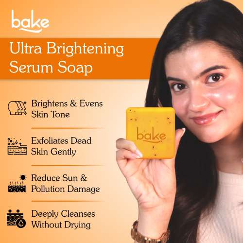Bake Cosmetics: BAKE 10% Vitamin C Ultra-Brightening Serum Soap for Pigmentation, Dark Spots & Tan Exfoliates Dead Skin Cells Pack of 3(100g x 3)