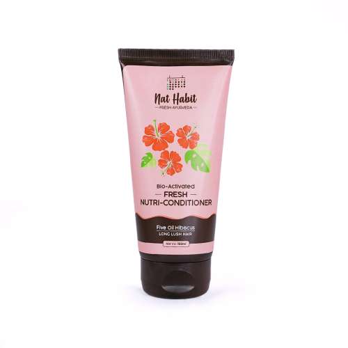 Nat Habit: Hibiscus Conditioner for Women & Men | Bio-Activated for Dry & Frizzy Hair | Moisturizing & Nourishing with Argan Oil for Shiny Hair, 150ml