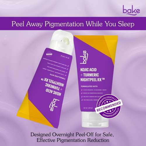 Bake Cosmetics: Night Peel RX Overnight Peel-Off Mask with Kojic Acid and Turmeric for Pigmentation, Tan, Dark Spot  100ml