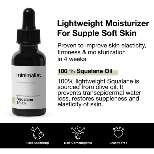 Minimalist: 100% Squalane Face Oil for light Moisturization - 30ml