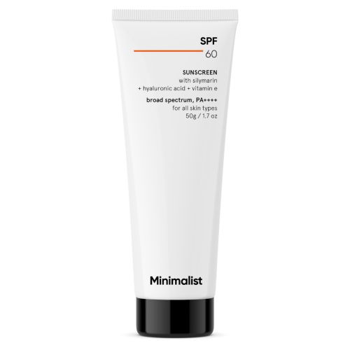 Minimalist: SPF 60 PA ++++ Hybrid Face Sunscreen With Antioxidant Silymarin - 50g