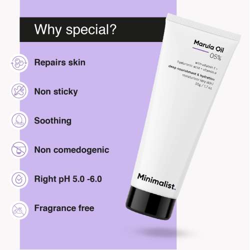 Minimalist: 5%Â  Marula Oil Face Moisturizer with Hyaluronic Acid & Vitamin F & E - 50g
