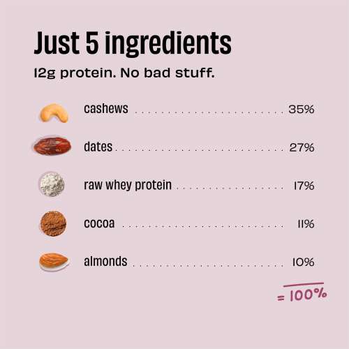 The Whole Truth: Mini Protein Bars - Double Cocoa- Pack of 8 - 8 x 27g - No Added Sugar - All Natural