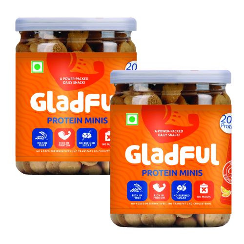Gladful: Orangey Protein mini cookies for kids and families Cookies - 150 gm (Pack of 2)