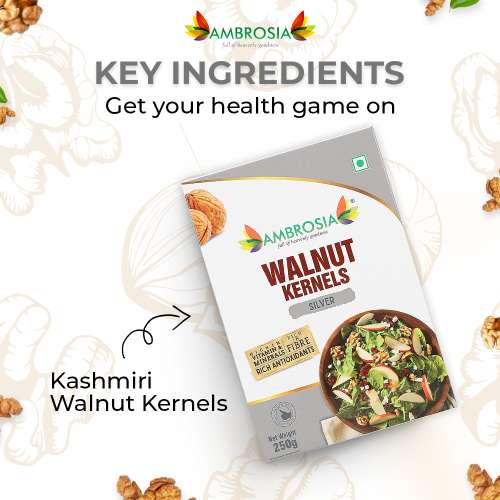 Ambrosia: Ambrosia Walnut Kernels Kashmiri Light Brown Halves 250g