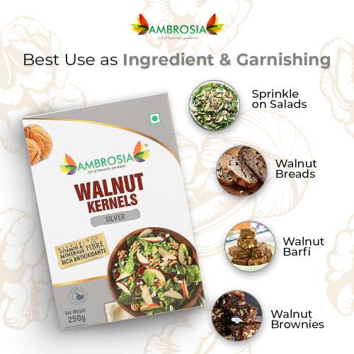 Ambrosia: Ambrosia Walnut Kernels Kashmiri Light Brown Halves 250g