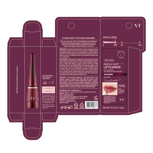 VT Cosmetics: Reedle Shot Lip Plumper Rose Berry | Lip Volumizing | Micro-Needling | Plump Lips | Rose Berry Tint | 4.3gm