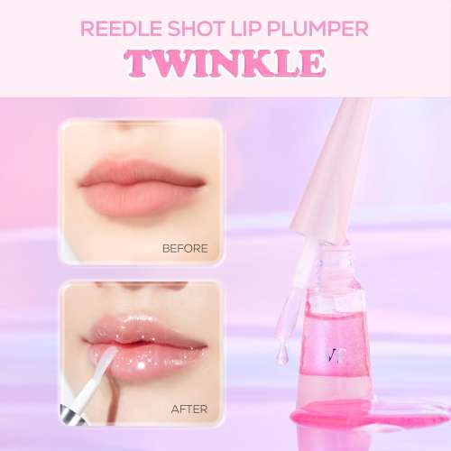 VT Cosmetics: Reedle Shot Lip Plumper Twinkle Glitter | Lip Volumizing | Micro-Needling | Plump Lips | Shimmer Finish | 4.3gm