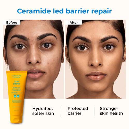 Conscious Chemist: Sun Drink Hybrid Lightweight Gel Sunscreen SPF50 PA++++  With No White Cast 20gm