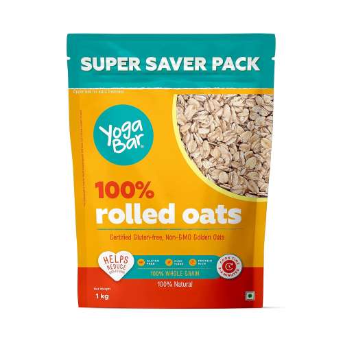 Yogabar: Rolled Plain Oats 100% - 400gm