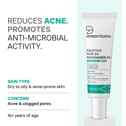 Dermatouch: Salicylic Acid 2% Niacinamide 6% Anti-Acne Oil Free Gel - 30gm