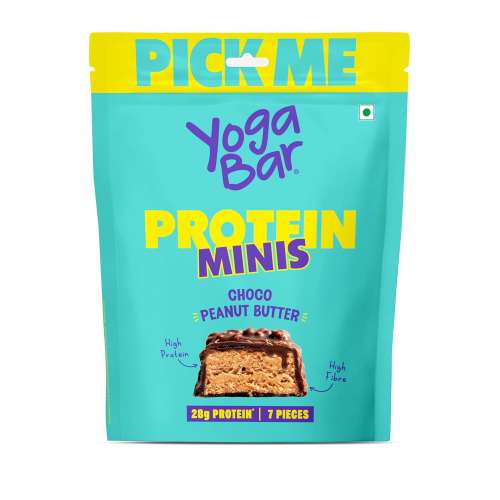 Yogabar: Protein Minis, 4gm Protein Bar Choco Peanut Butter 7 Bars