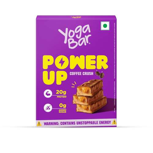 Yogabar: Enrobed Bars - Coffee Power Up Protein Bars 20gm, Pack of 5