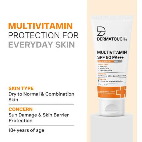 Dermatouch: Multivitamin SPF 50 PA+++ Sunscreen Gel - 50gm