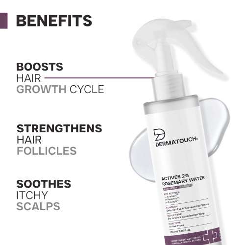 Dermatouch: DERMATOUCH Rosemary Water Spray For Hair Growth | Advance 2% Actives Rosemary, Redensyl, Anagain + Procapil Hair Spray Mist for Hair Fall Control, Stimulates Hair Growth, Adds Shine , Strengthens Hair |100ml